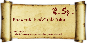 Mazurek Szörénke névjegykártya